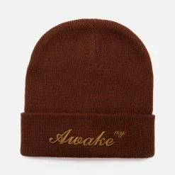 Mens Awake NY Script Logo Beanie
