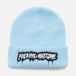Mens Fucking Awesome Velcro Stamp Cuff Beanie